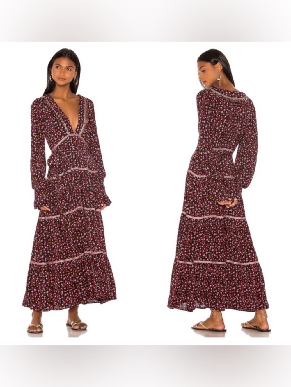 Free People Take A Little Time Floral Midi Dress Women’s Size 6 - Picture 3 of 13